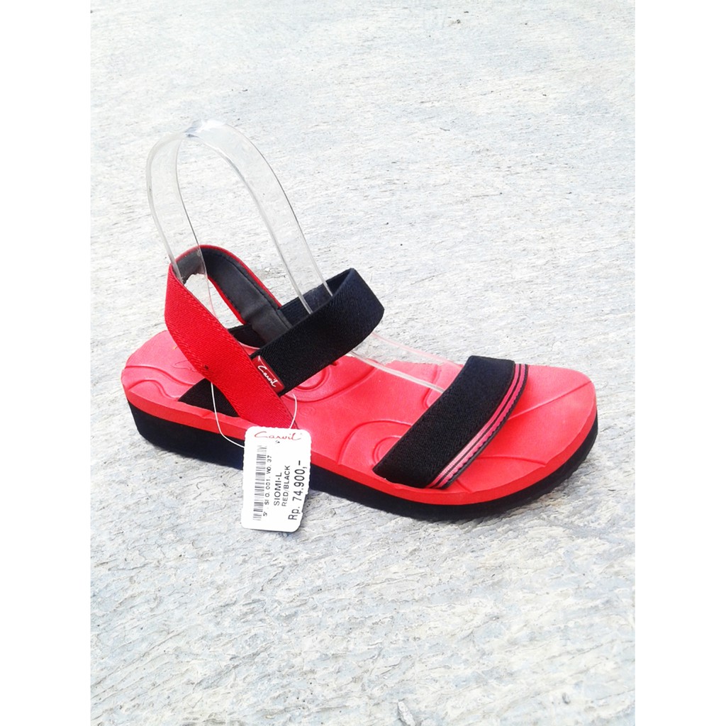  Sandal  Gunung  Cewek Carvil  Siomy L red black Shopee 