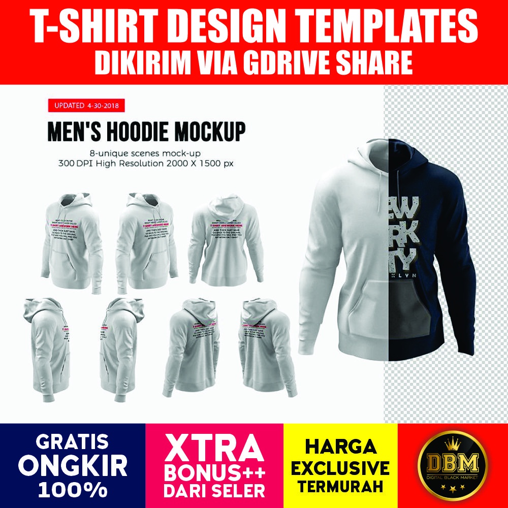 Mens Hoodie Mockups - Photoshop