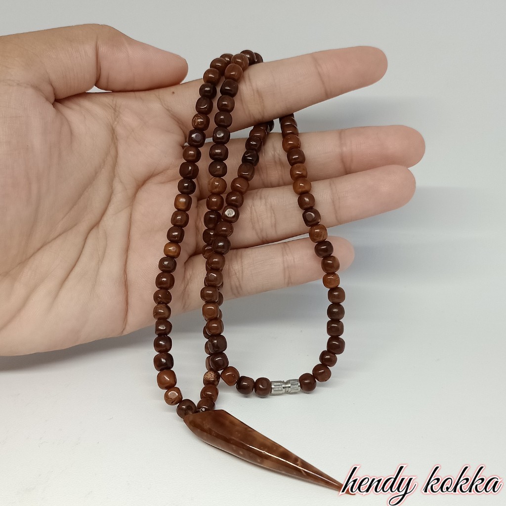 (TERMURAH)Kalung kokka kaukah bulat taji coklat