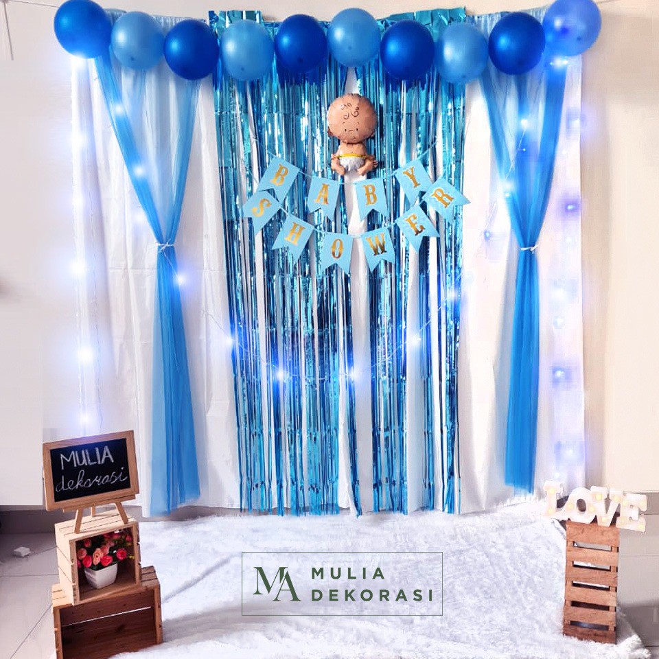 Dekorasi Backdrop Baby Shower Background Bekdrop Bayi Lahiran Paket Mulia Baby Shower 1