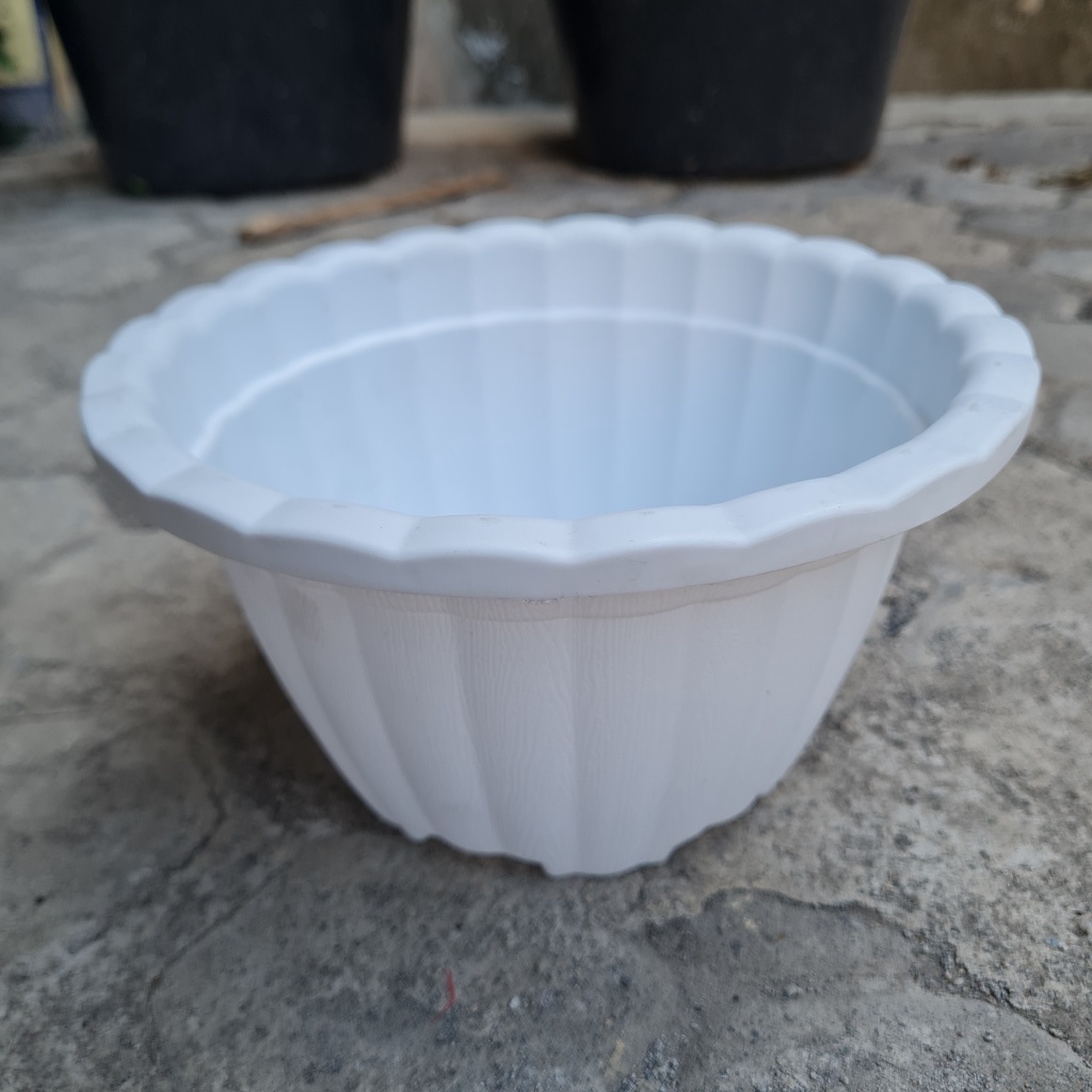 POT BUNGA PUTIH KECIL