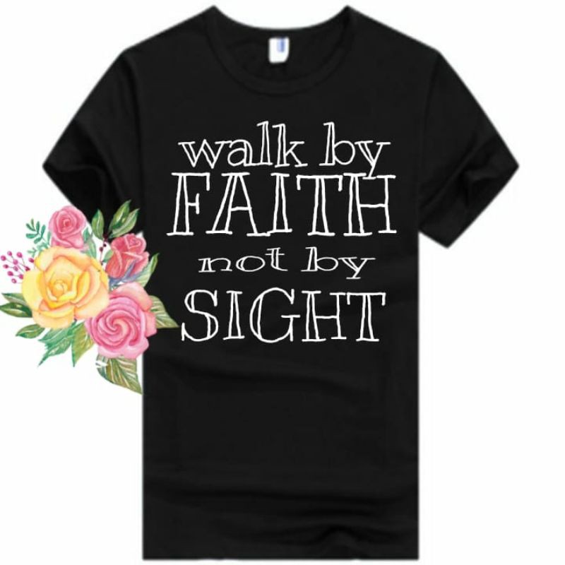 KAOS DISTRO T-SHIRT PRIA NATAL WALK BY FAITH NOT BY SIGHT