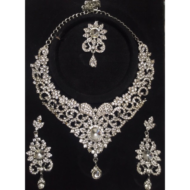 Kalung Set Silver India Kundan