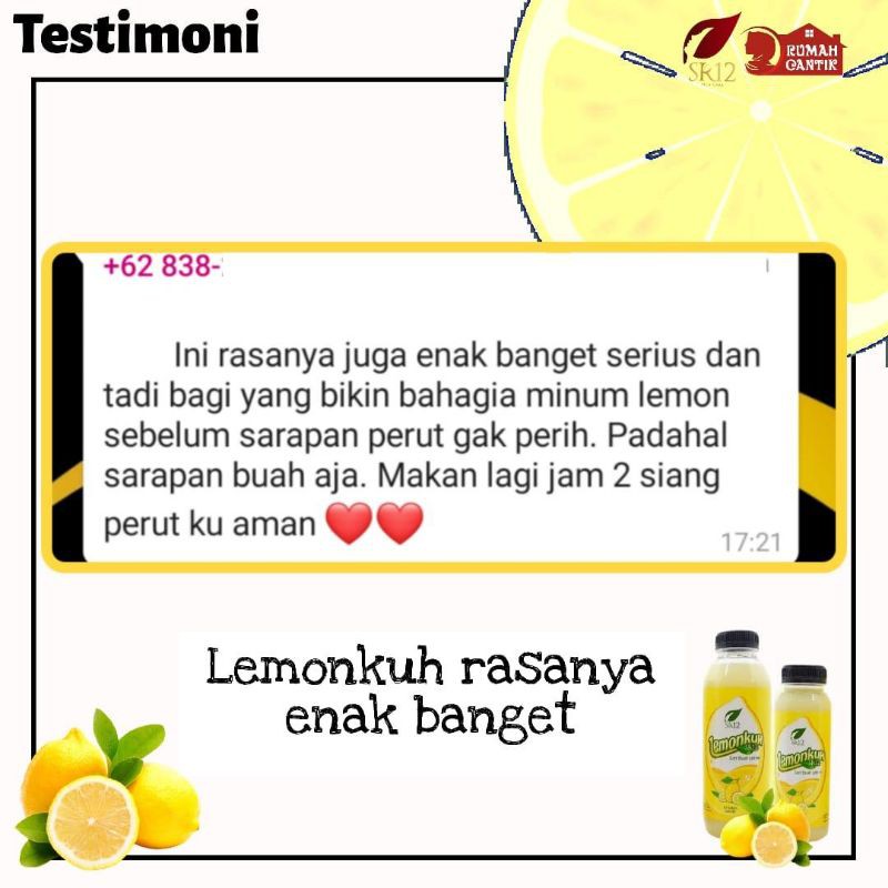 Lemonkuh SR12 Sari Buah Lemon BPOM Tinggi Vitamin C Untuk Kekebalan Tubuh