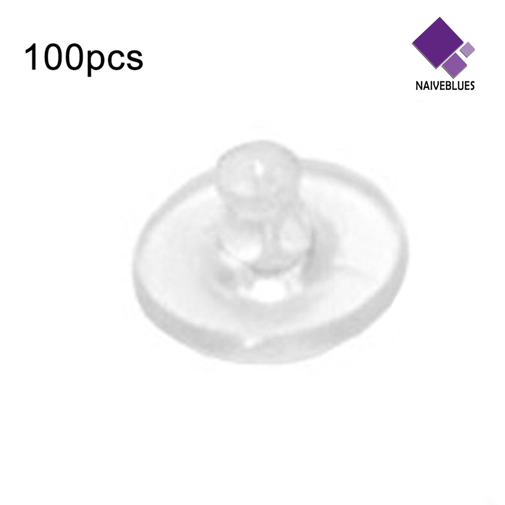 100 Pcs Stopper Anting Stud Bahan Silikon Transparan Untuk Aksesoris Perhiasan