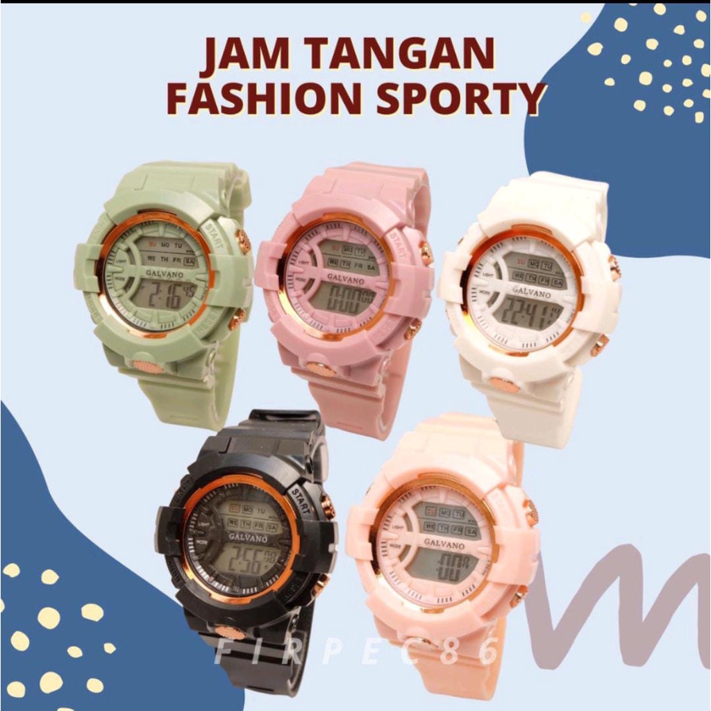 F86 GALVANO Jam Tangan Digital Unisex Sporty Korean Style Water Resistant