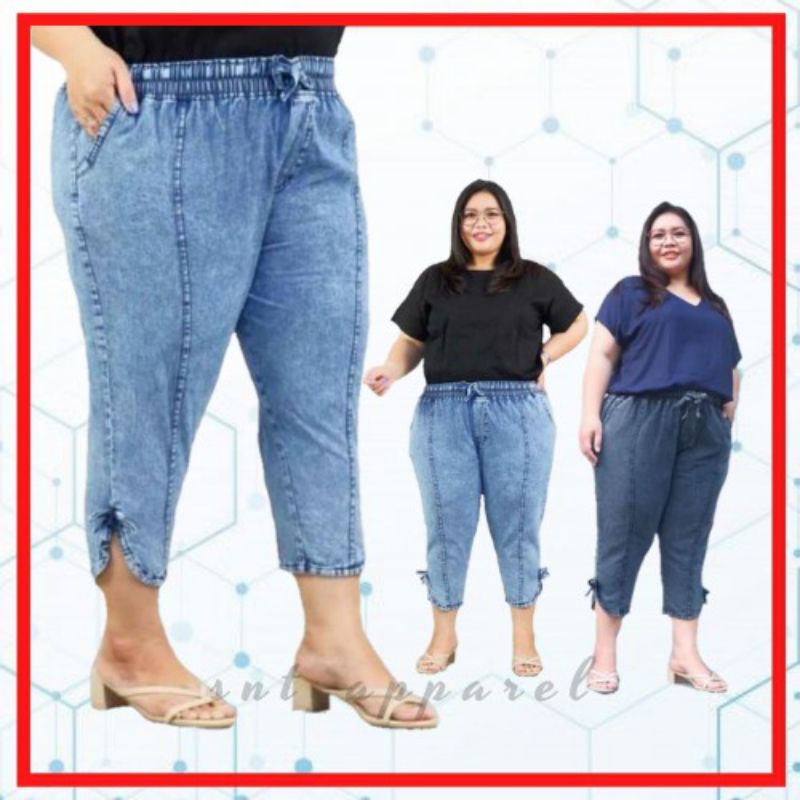 CELANA KULOT JEANS PENDEK WANITA 3/4 DAN 7/8 LIGHT NAVY MURAH