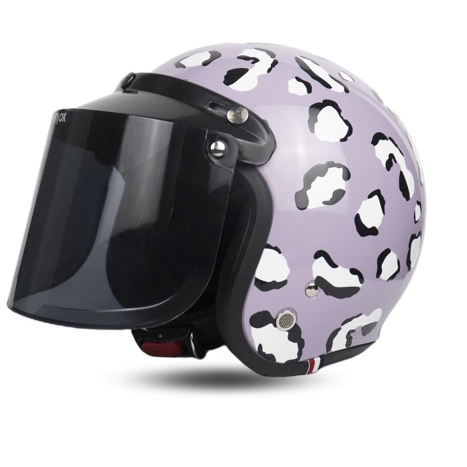 Get It Helm Bogo Dewasa Cewek Full Leher SNI Aesthetic Leopard