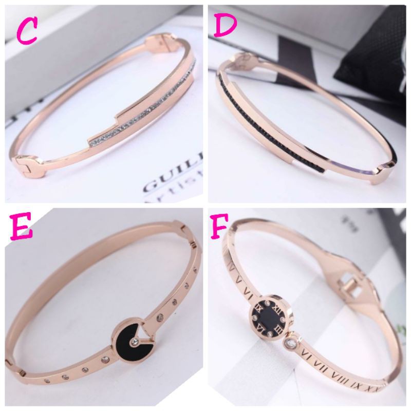 Gelang bangle korea simple premium titanium asli GBT-16