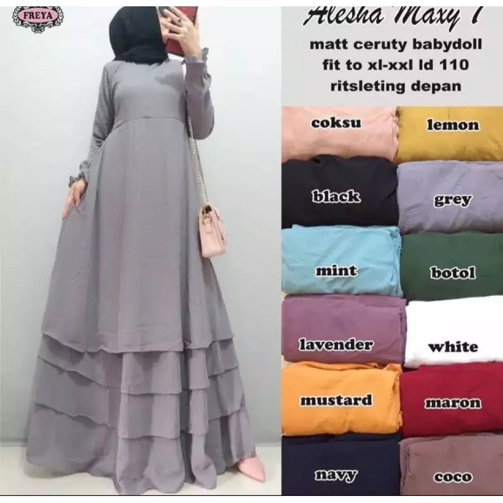Gamis Malaysia 3 Layer busui friendly Matt ceruti premium