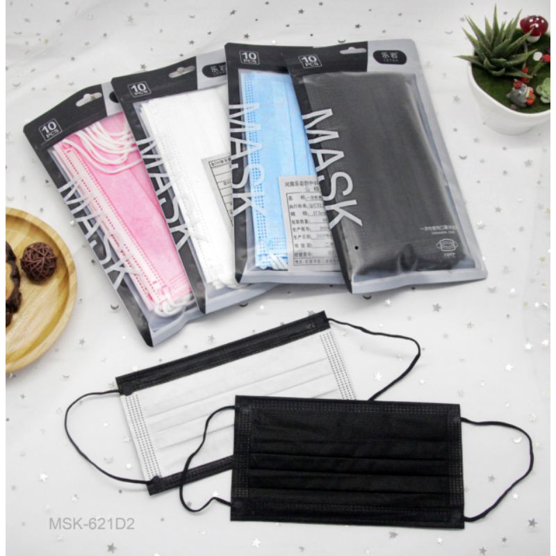 Masker Hitam KOREA KPOP K-POP IDOL Fashion isi 10pcs 3PLY Harga Spesial Murah abis Disposable Mask .