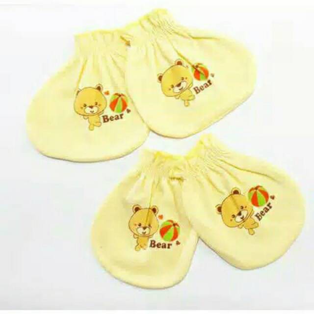 SALE !!! (3PCS) SARUNG TANGAN KAKI BAYI SET VINATA SABLON- SARUNG TANGAN BAYI MURAH