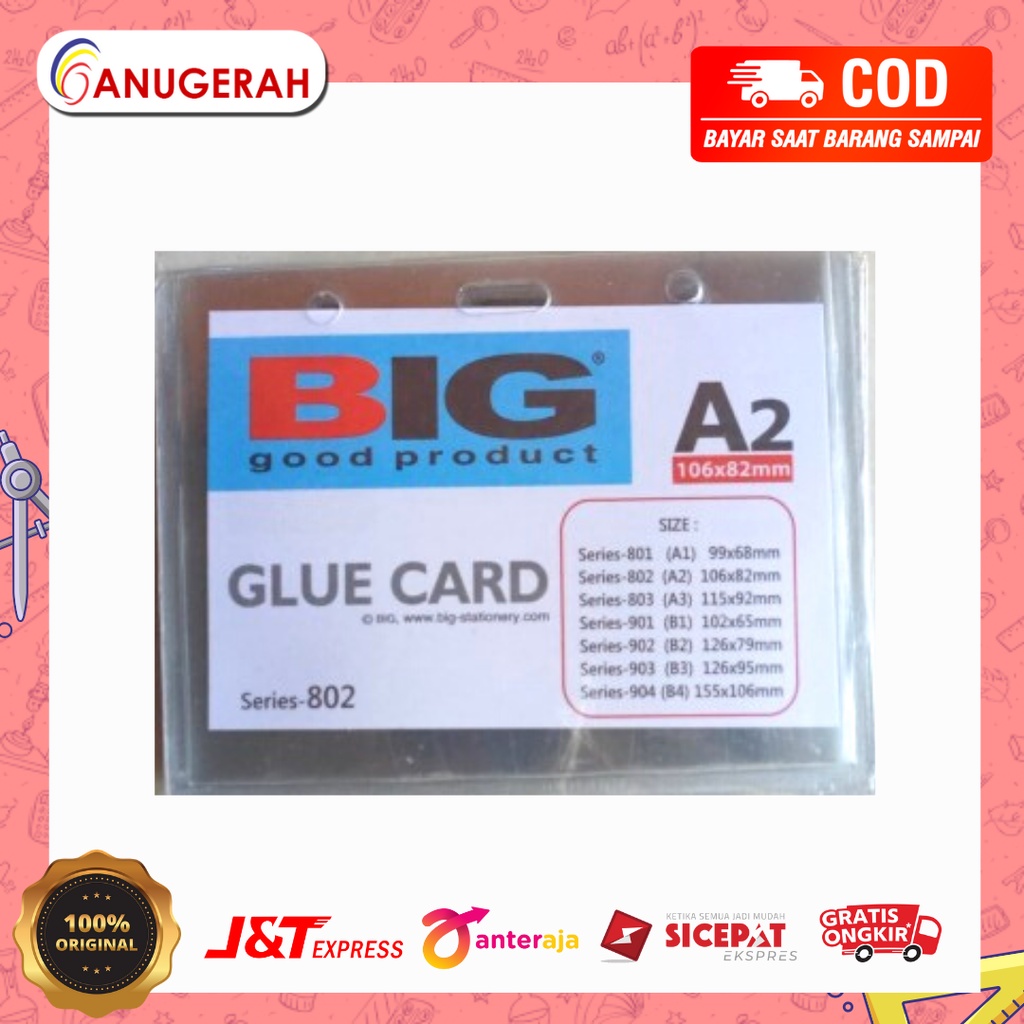 

BIG A2 802 KEPLEK NAMA / PLASTIK ID CARD BENING / TRANSPARAN (PACK)