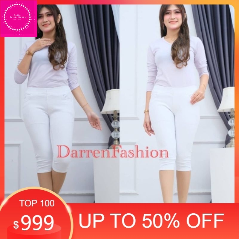 Celana Jegging Wanita Jeans 7/8 Putih Untuk Wanita