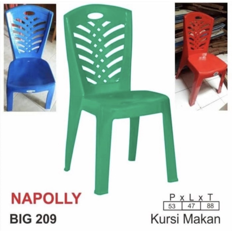 Kursi Plastik Napolly BIG 209 | Kursi Sandar Plastik | Kursi Tenda | Kursi Makan | Kursi Serbaguna