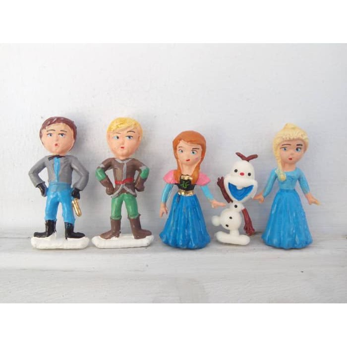 Topper figure hiasan kue ulang tahun frozen kid set isi 5