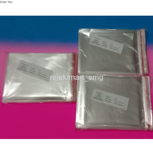 

KONDISI BAIK!!! Plastik OPP 12x14 cm Seal/Lem