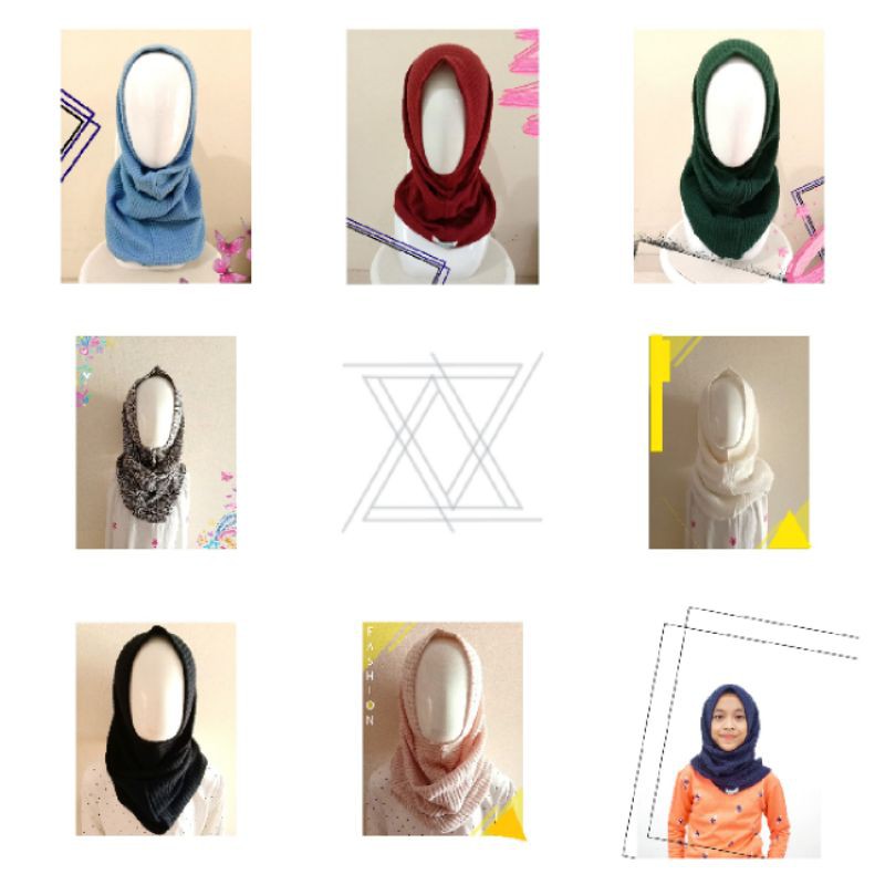 NAFISAH - Hijab anak berbahan rajut - INSTAN RAJUT