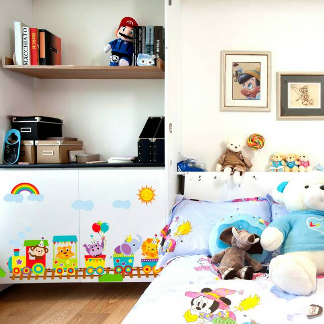 RELIZA WALLSTICKER KERETA ANAK CUTE ANIMAS TRAIN SK9011 WALL STICKER / STIKER DINDING