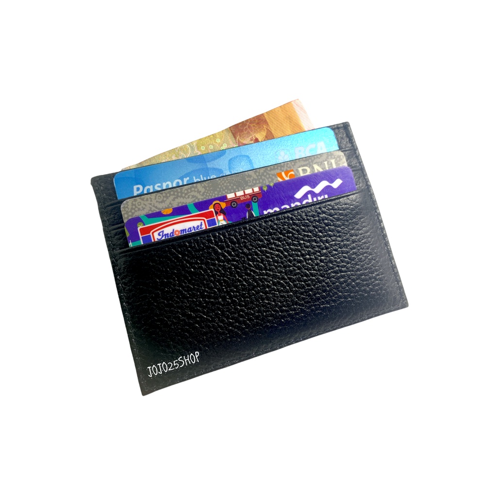 DOMPET KARTU / CARD HOLDER KULIT ASLI PRIA WANITA BRANDED BB 57 HITAM