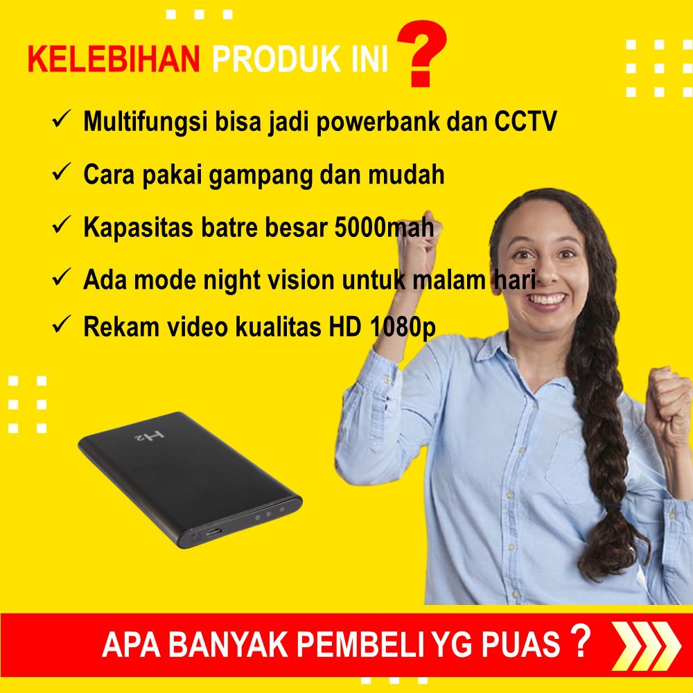 POWERBANK KAMERA PENGINTAI MINI TERSEMBUNYI SPY CAM CAMERA CCTV HIDDEN IP CAMERA KECIL CCTV HD JS83