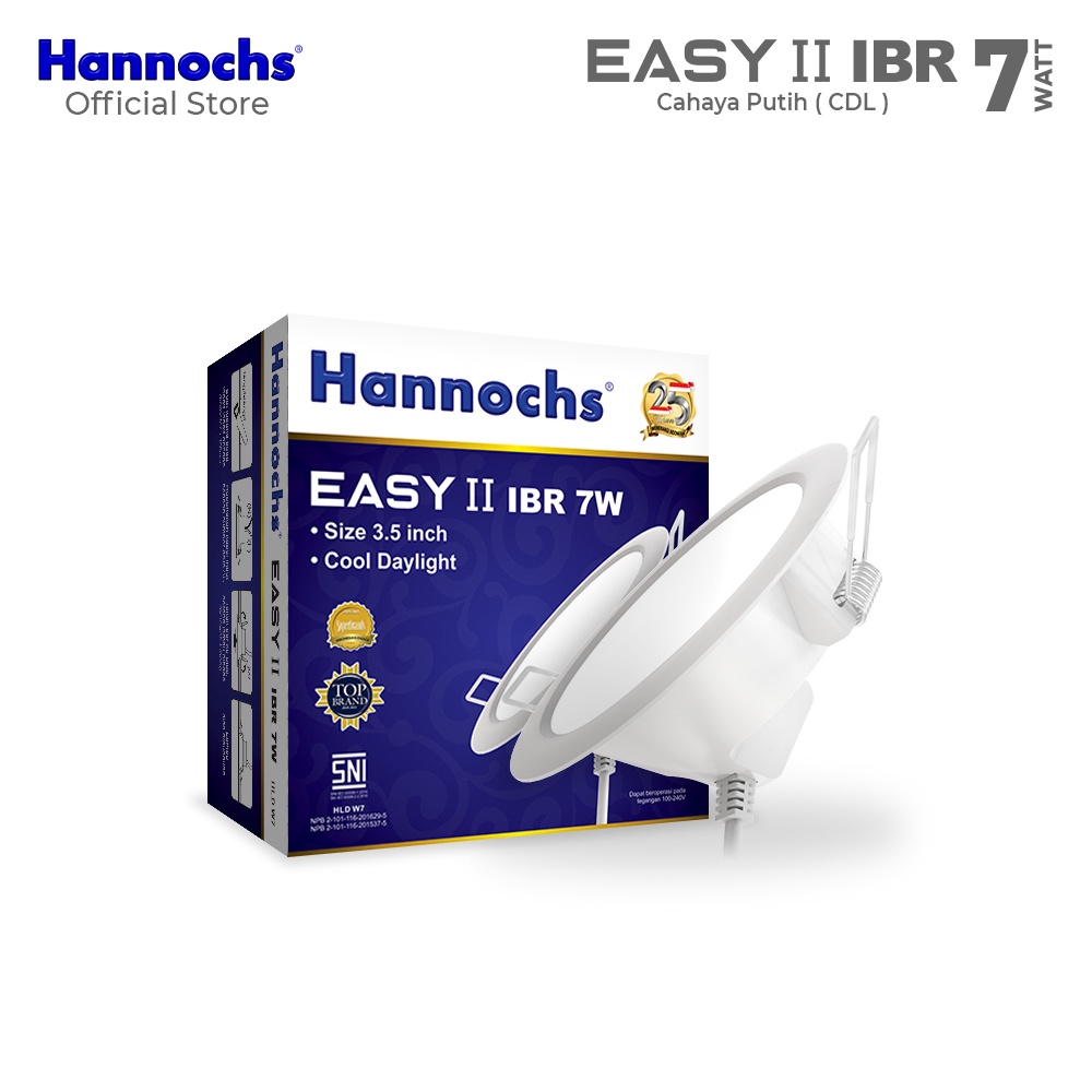 Hannochs Downlight LED EASY II 7W IBR Cahaya Putih