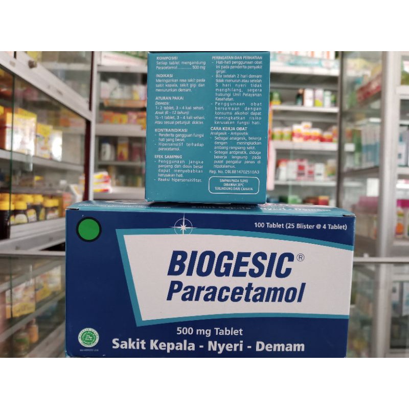 Biogesic 500 mg Box (25 Strip) | Obat Demam ED 03/2028