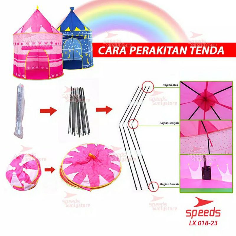 Tenda Anak Bermain Model Castle Kids Camping indoor Outdoor Anak