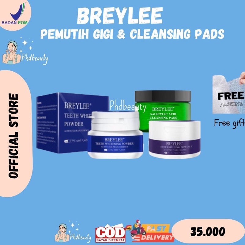 [BPOM] BREYLEE Teeth Whitening Powder &amp; Pen - Memutihkan Gigi | CLEANSING PAD