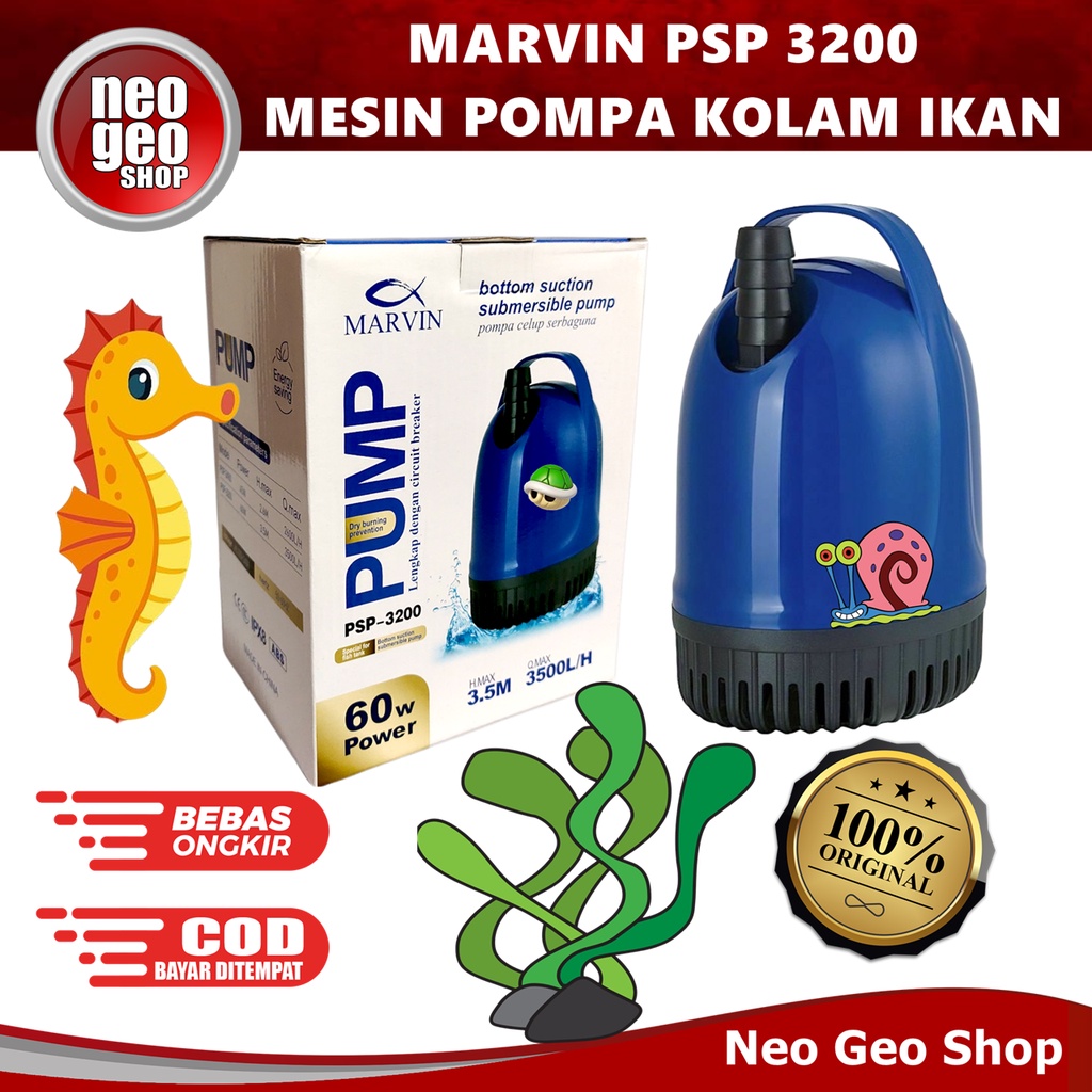 MARVIN PSP 3200 psp3200 pompa celup aquarium kolam ikan hidroponik