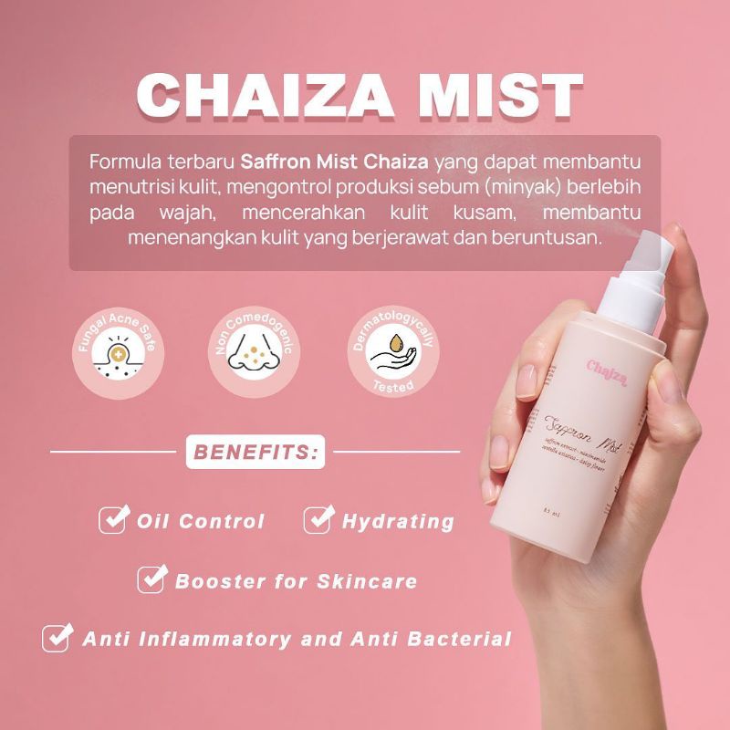 [ READY STOCK ] CHAIZA SAFFRON MIST &amp; CHAVA SAFFRON FACEMIST BY CHAIZA OFFICIAL