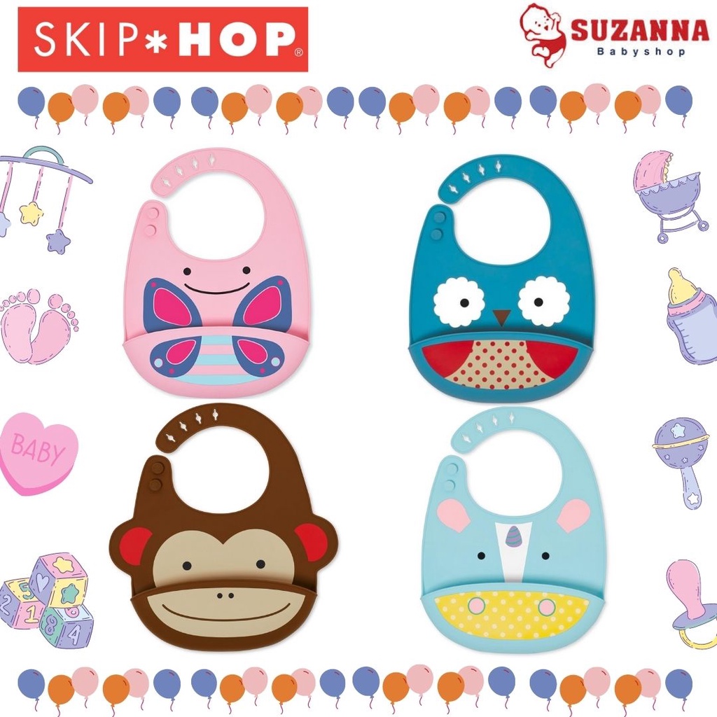 SUZANNA BABY SHOP/ SKIP*HOP ZOO SILICONE BIB skip hop