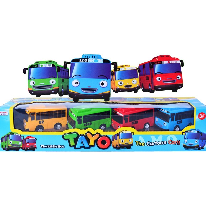 Mainan Anak Set Mobil Mobilan Tayo The Little Bus Pull Back Minibus 4pcs