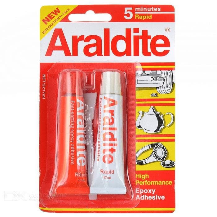 ARALDITE Merah 5 Menit Lem Besi Epoxy Rapid Minutes Adhesive 30 ml