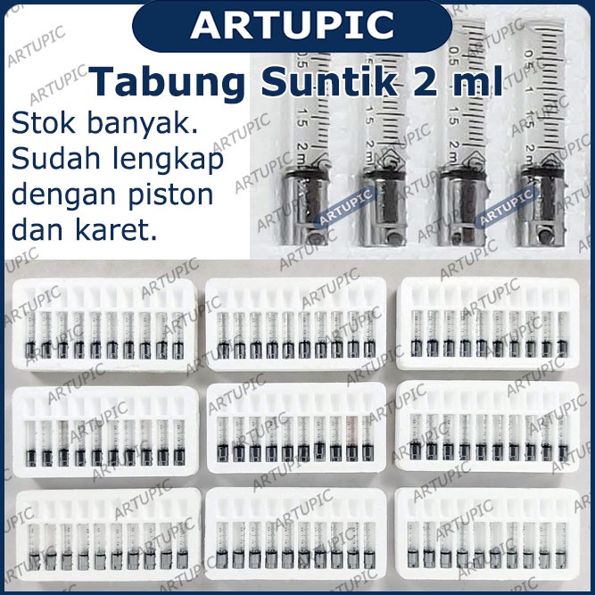 Tabung Suntik 2 ml Suku Cadang Alat Suntik TABUNG AL2A Piston Karet Vaksin Hewan Ternak Unggas Ayam