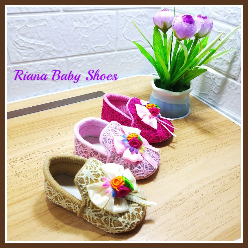 Sepatu Bayi prewalker perempuan motif terbaru RS02 usia 5-15 bulan