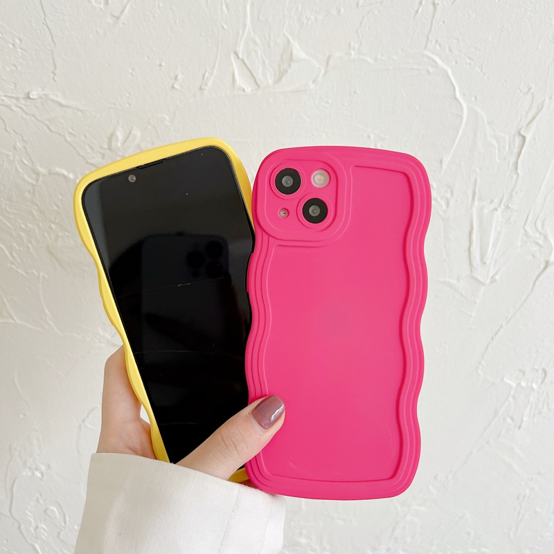 Soft Case Matte Motif Ombak Merah Mawar Untuk iPhone 6 6S 7 8 Plus X XR XS Max 11 12 13 14 Pro Max