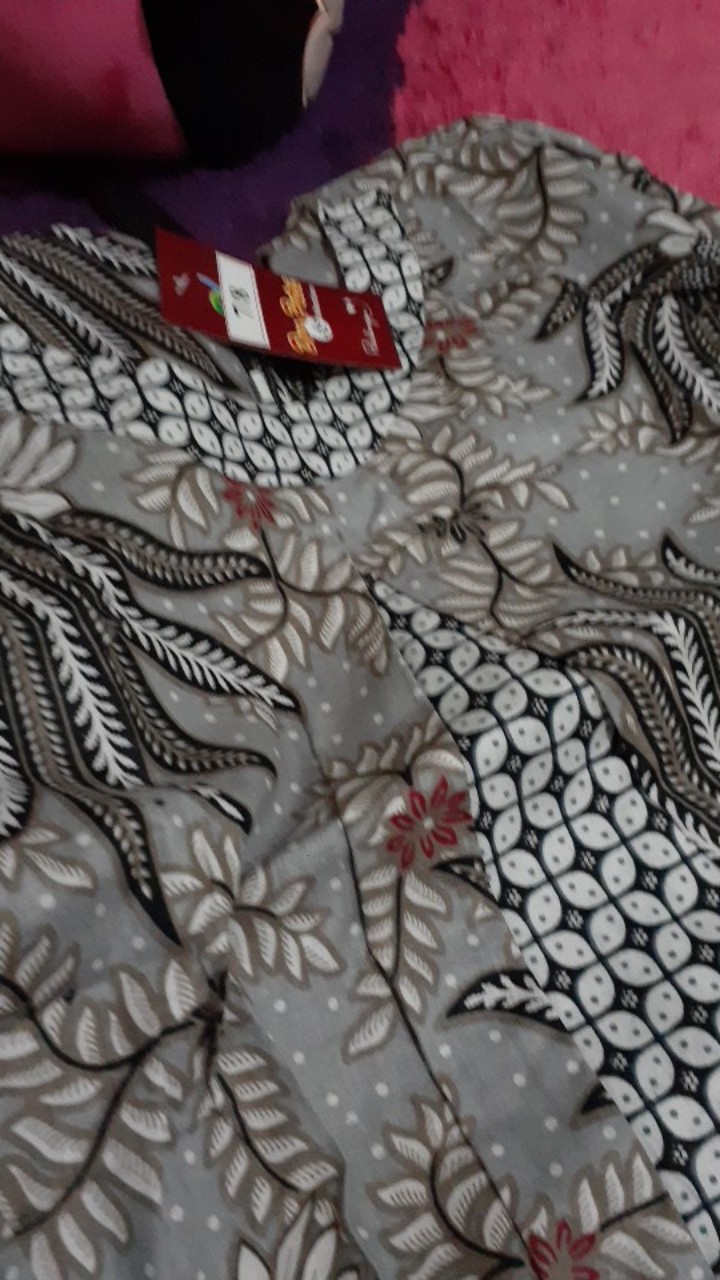 Couple Batik Seragam Kerja Terbaru Warna Grey Size S-m-l-xl-xxl-3l-4l-5l By Batik Dua Putri