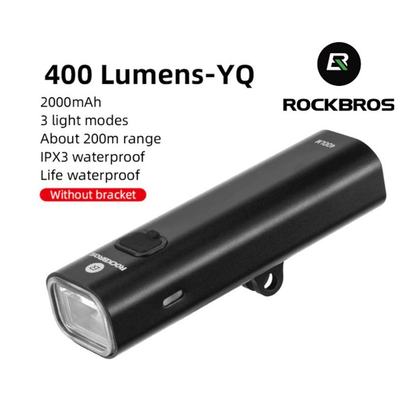 Rockbros YQ-400LM Lampu Sepeda USB Barfly 400 Lumen 2000mAH Waterproof