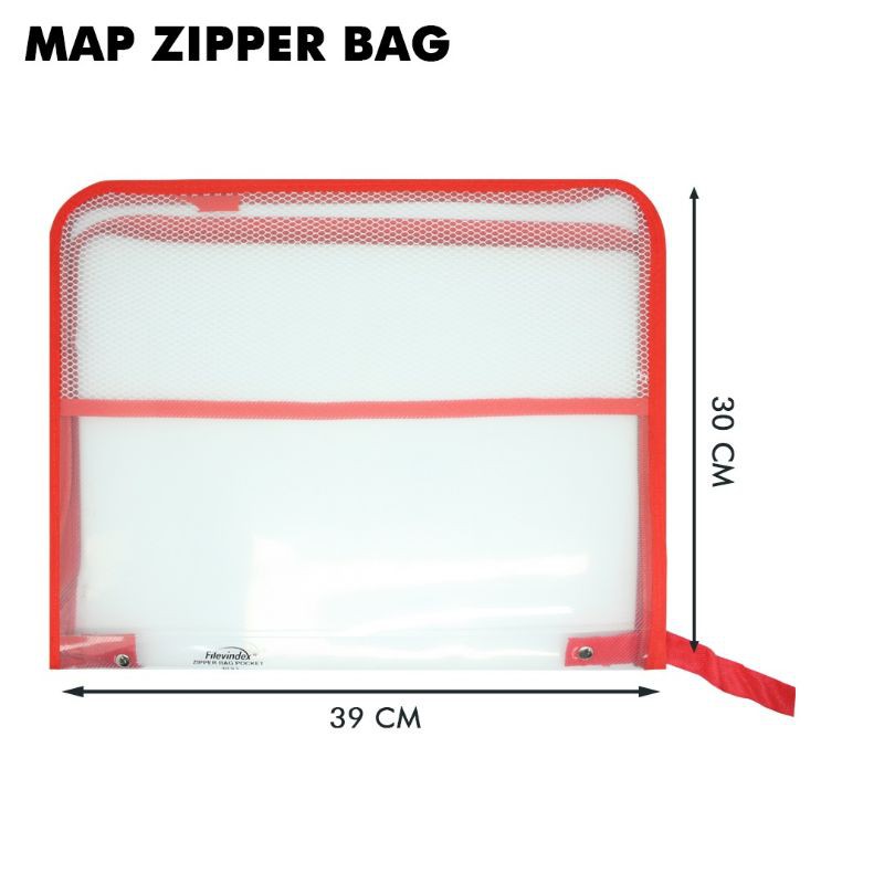 

MA-506-10 Goodlae - Map Zipper Bag Warna Merah / Red