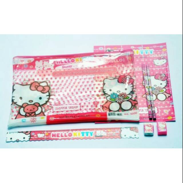 

Peralatan Sekolah PLASTIC MAP HELLO KITTY PINK + STASIONERY SET Acc256