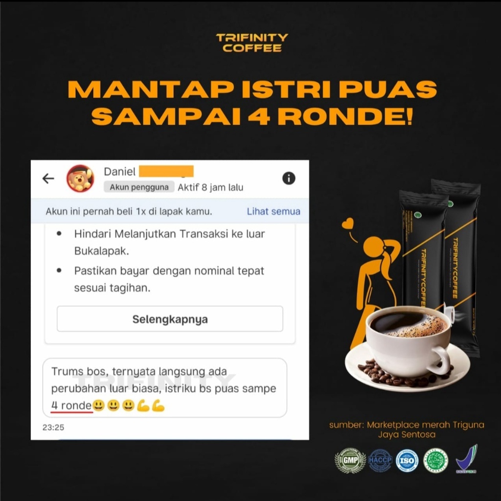 Trifinity kopi 1 dus isi 10sachet Surabaya