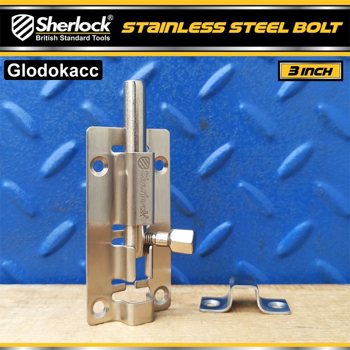 Grendel Slot Kunci Pintu 3 inch / Sherlock Stainless Steel