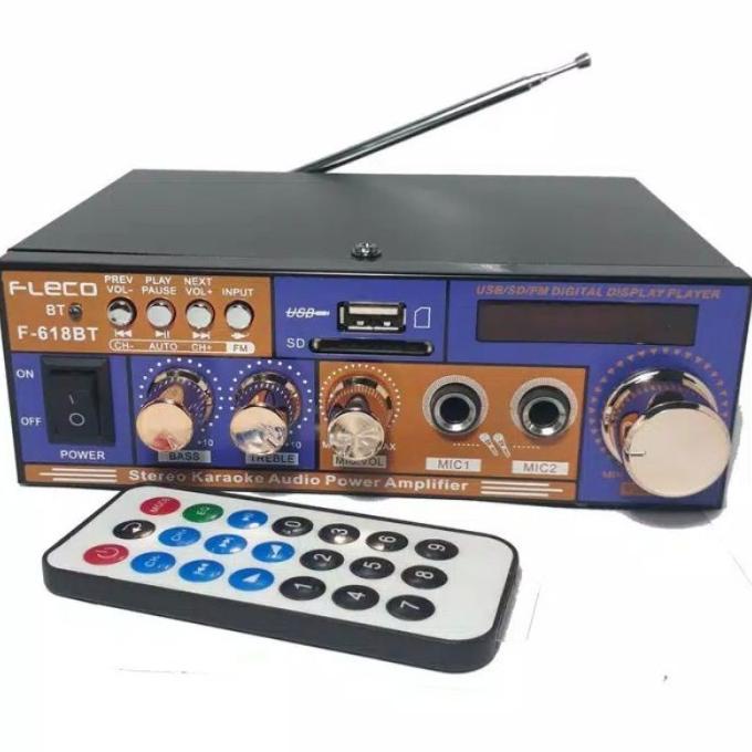 Power Amplifier Bluetooth FLECO F-618BT Free Remote Amplifier .