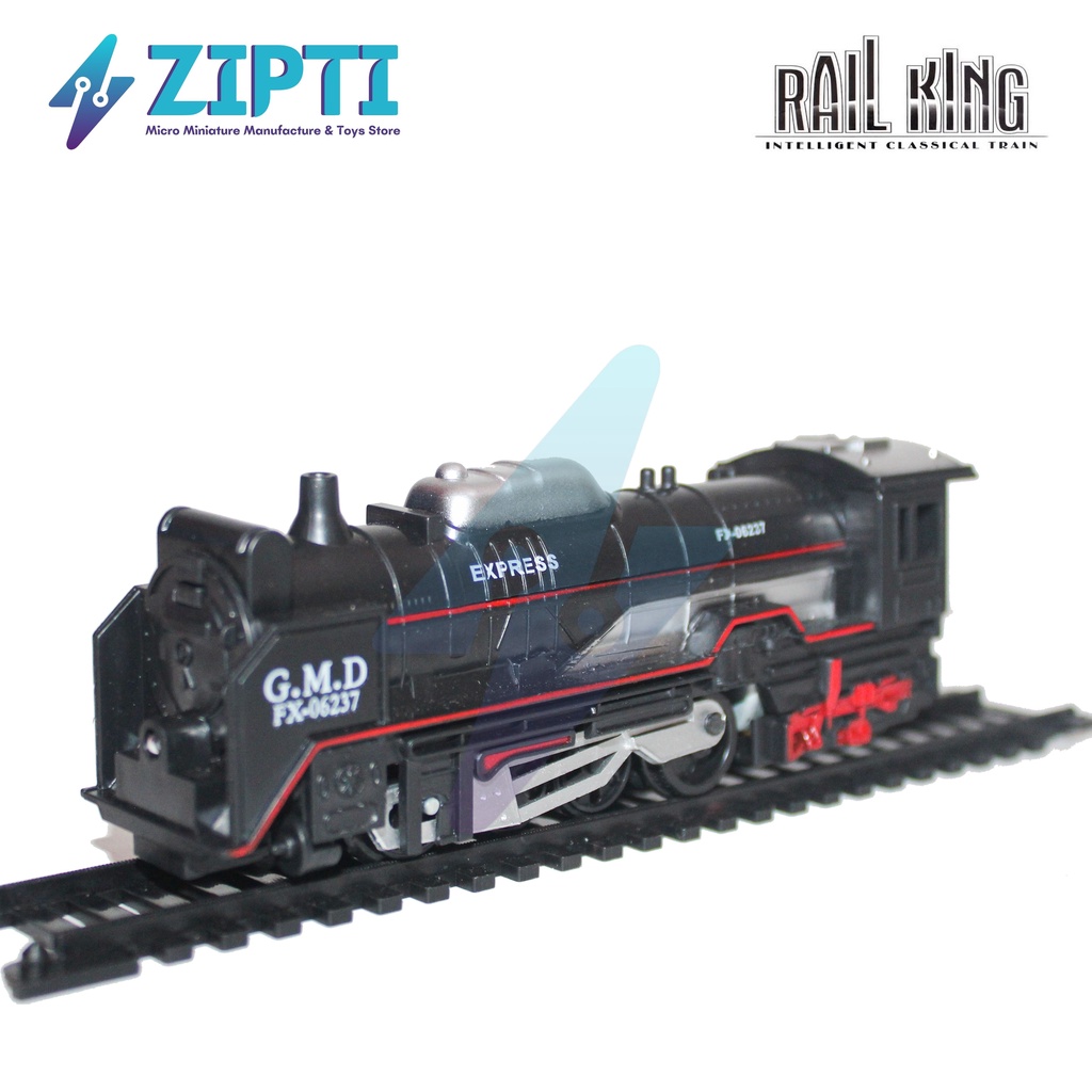 Mainan Miniatur Kereta Rail King Lokomotif Uap Silver Ready di Zipti