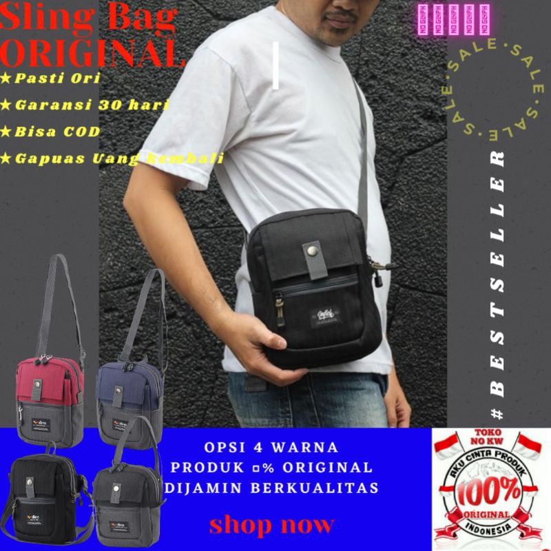 Tas pria kecil Selempang Sling Bag Cowo Laki keren tempat hp bahan Berkualitas NO KW Original TL510