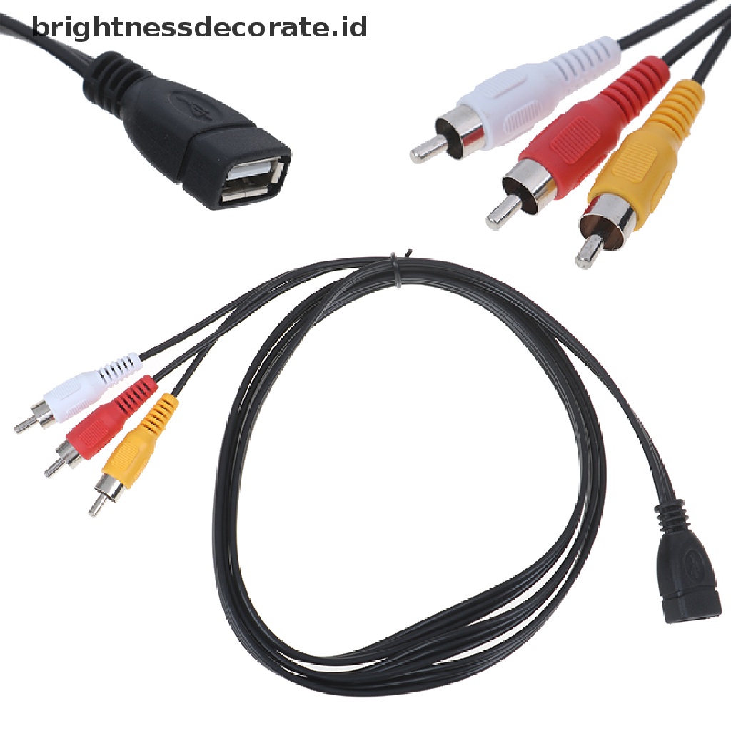 [birth] 5feet/1.5m usb 2.0 female to 3 rca male video a/v camcorder adapter cable [ID]