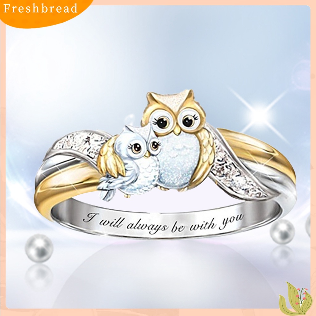 Terlaris Ring Internal Lettering Implying Faux Drill Jewelry Gifts Animal Owl Ring for Christmas