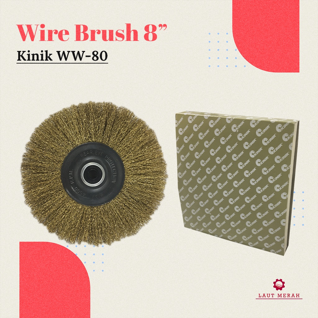 Wire Brush 8" kinik Sikat Kawat Baja Bulat