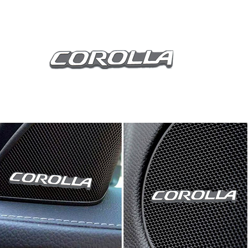 4pcs Stiker Dekorasi audio Bahan aluminum Untuk Toyota Corolla